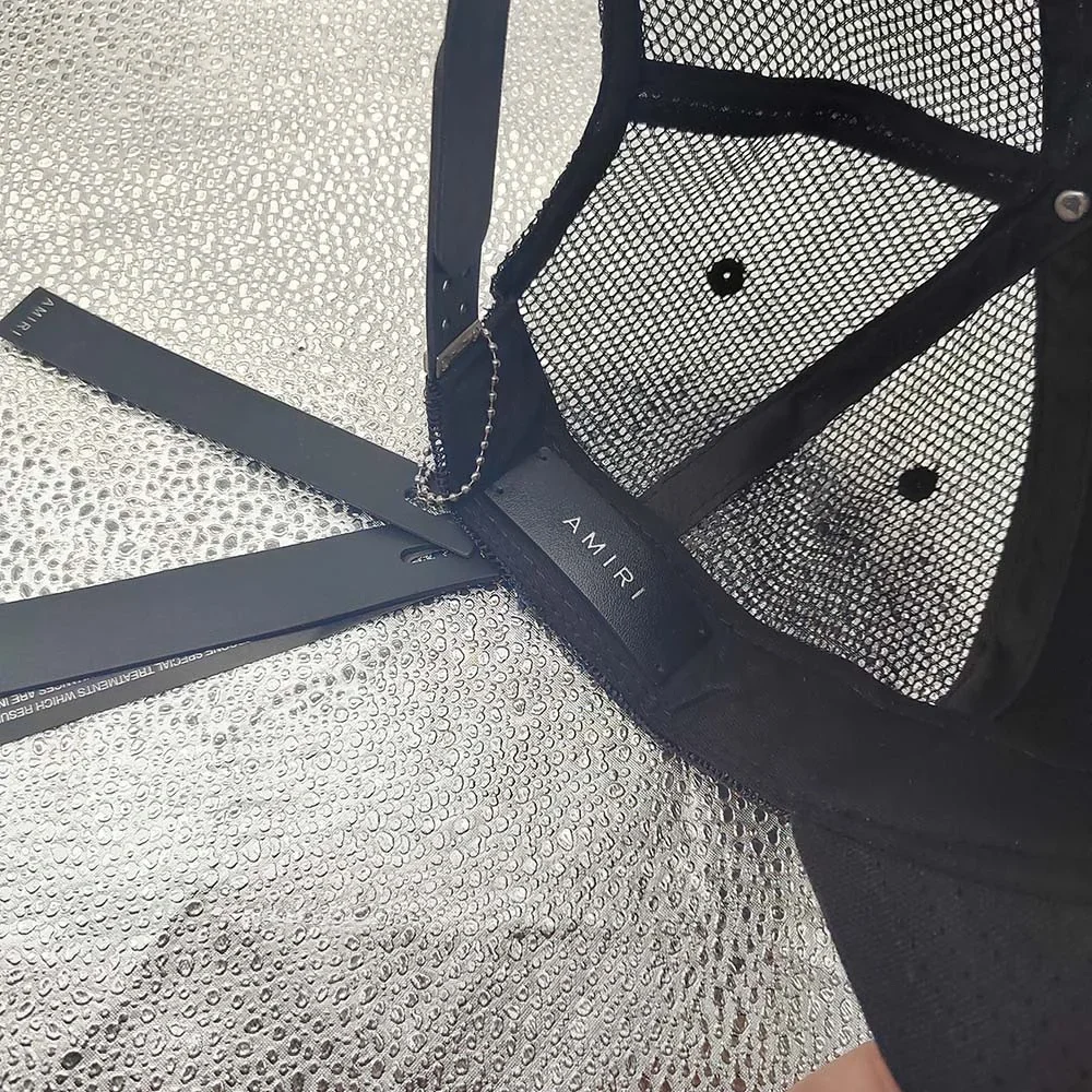 AMIRI White Leather 3 Star Black Trucker Hat - Picture 7 of 8